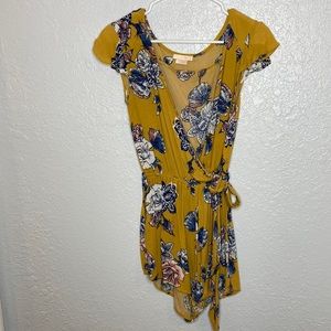 Mustard and floral romper